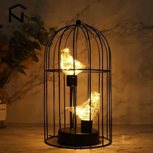 Vintage Birdcage Table Lamp
